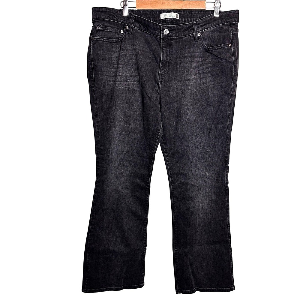 Levis Womens 18M Black Bootcut Jeans Stretch Faded Wash Y2K Western Denim
